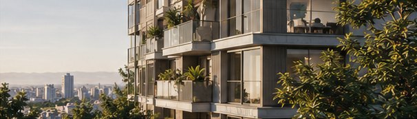 Residential tower with planted balconies overlooking Nairobi